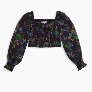 Skatie Black Floral Top